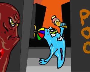 A screenshot from a Flash animation "Bad Cells" I did as a commission for someone.