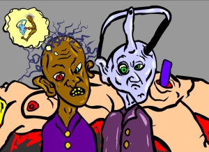 A still from a terrible Flash animation  "Strokin Weenie" kicked off of Newgrounds almost as soon as it was submitted.